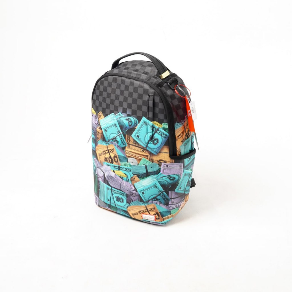 Tas SPRAYGROUND MONOPOLY STACK UP BLACK BACKPACK 100% ORIGINAL