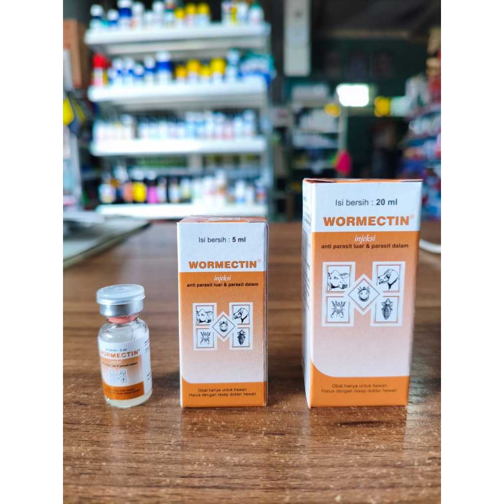 WORMECTIN 2ml 5ml 20 ml Obat Kutu Caplax Parasit Tungau Hewan MEDION + Spuit 1cc dan 3cc