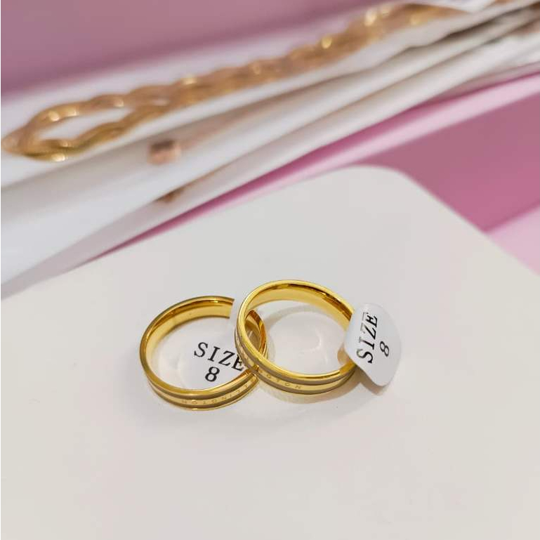 Cincin DW Gold List Khaki Elegan | Fashion Ring Premium Anti Karat