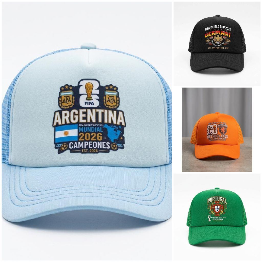 Topi Jaring Football World Cup 2026 | Topi Casual Suporter Tim Nasional