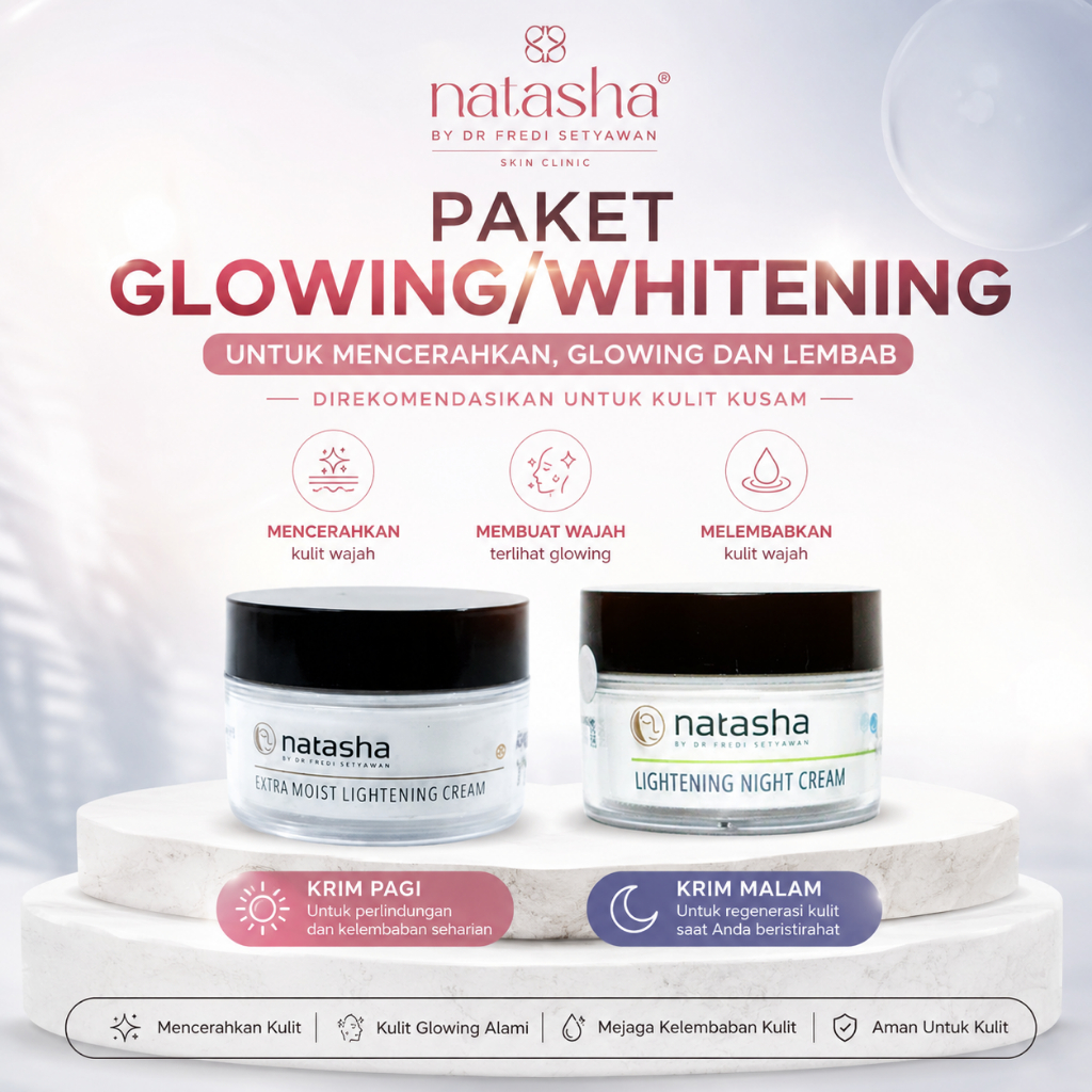 NATASHA SKINCARE GLOWING Paket Skincare Wajah Glowing Whitening Melembabkan Memutihkan