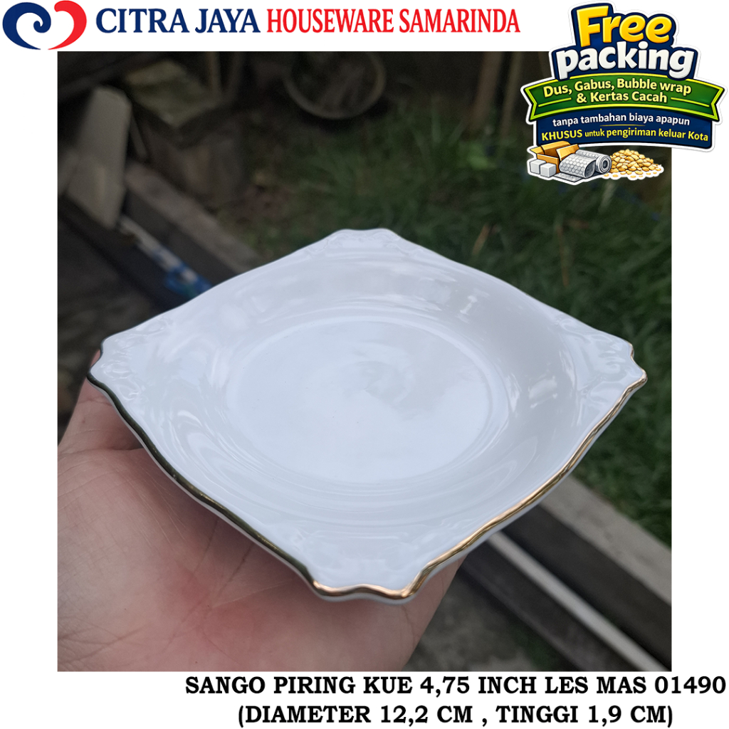 Piring KUE SEGI 4,75 INCH (6 PCS / 1 LUSIN) SANGO 01490 LES MAS KERAMIK