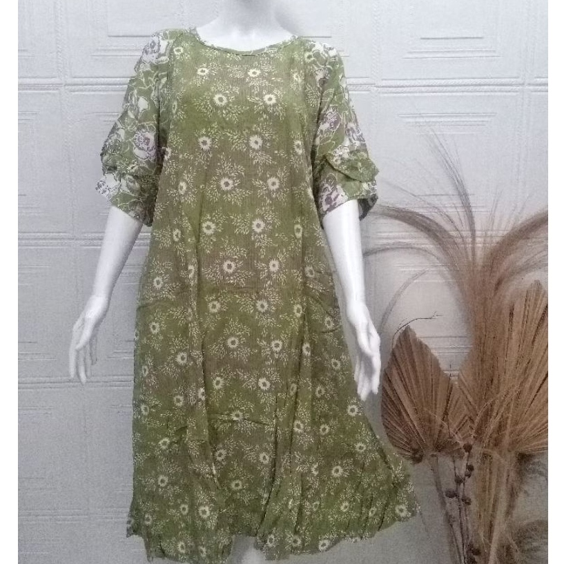 D.Ivana UV Ld 110 Daster Qonita Batik Pekalongan Original Baju Tidur Santung Tebal