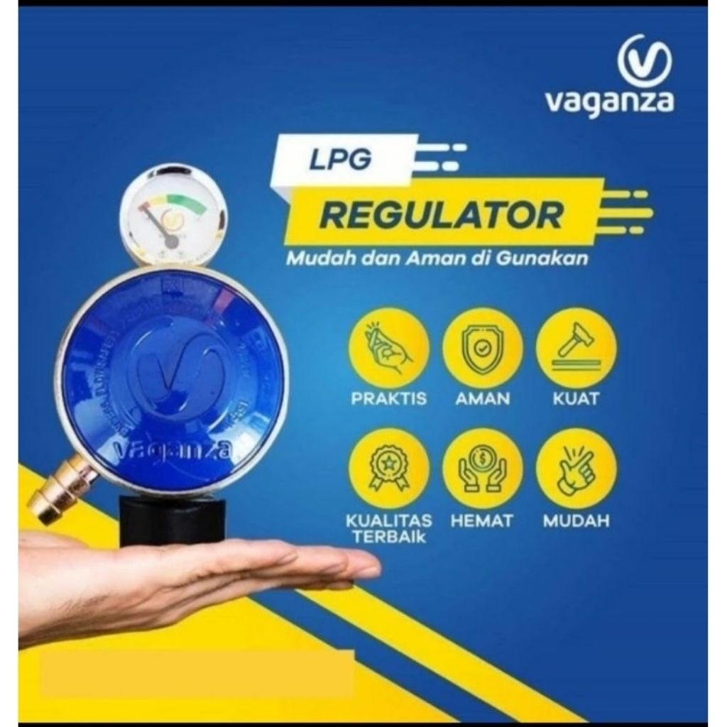 SELANG DAN REGULATOR MERK VAGANZA - REGULATOR KOMPOR VAGANZA - SELANG KOMPOR - ORI VAGANZA -REGULATO