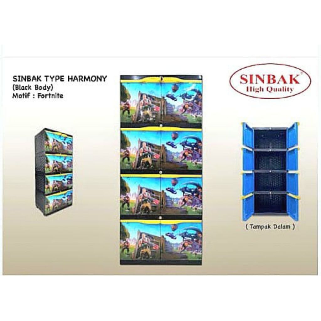 lemari murah susun 4 sinbak harmony susun 4 motif fornite