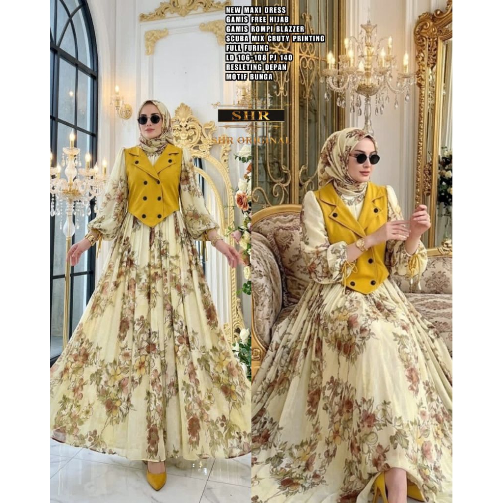 GAMIS ROMPI SET HIJAB BY SHR ORI