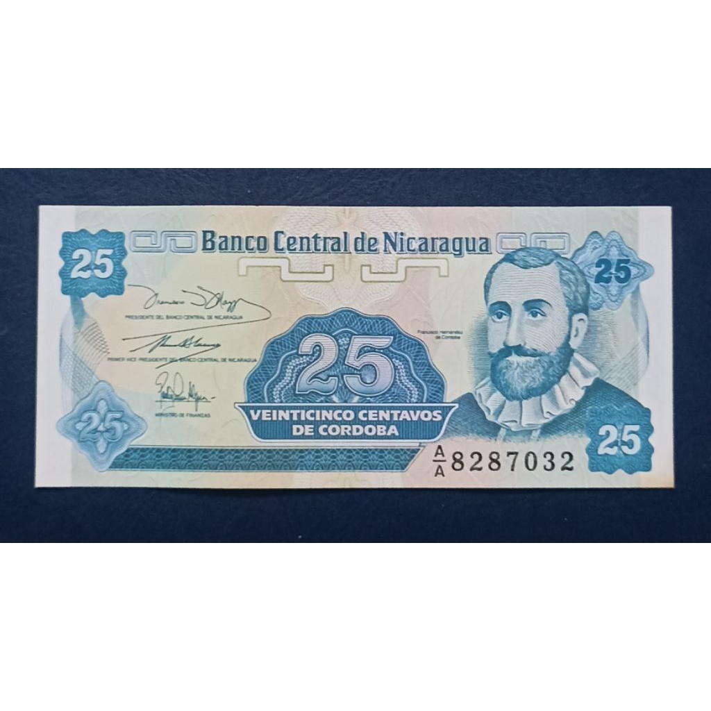 UANG KERTAS NICARAGUA 25 CORDOBA