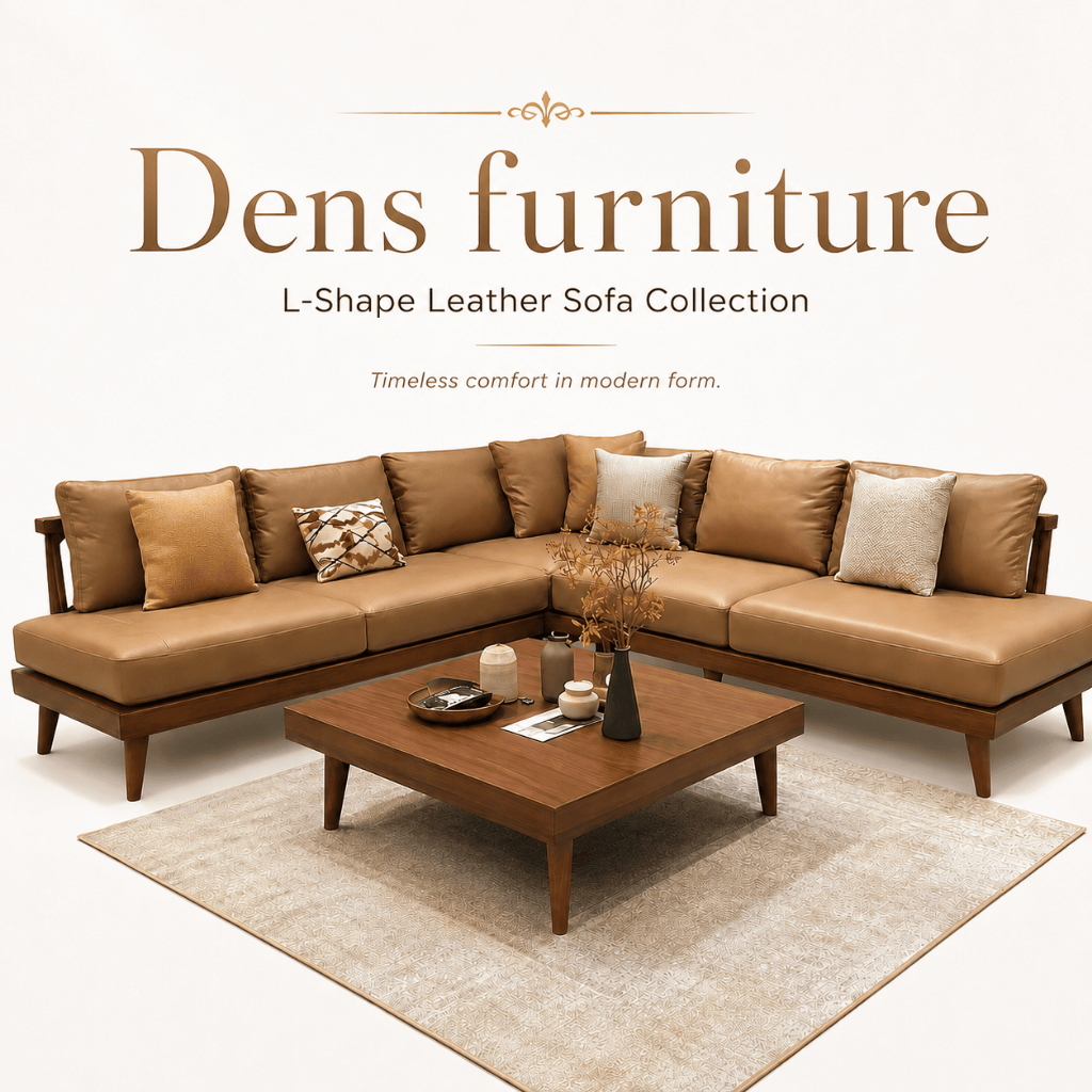 Sofa L Minimalis, Kaki Kayu, Sofa L, Sofa Minimalis