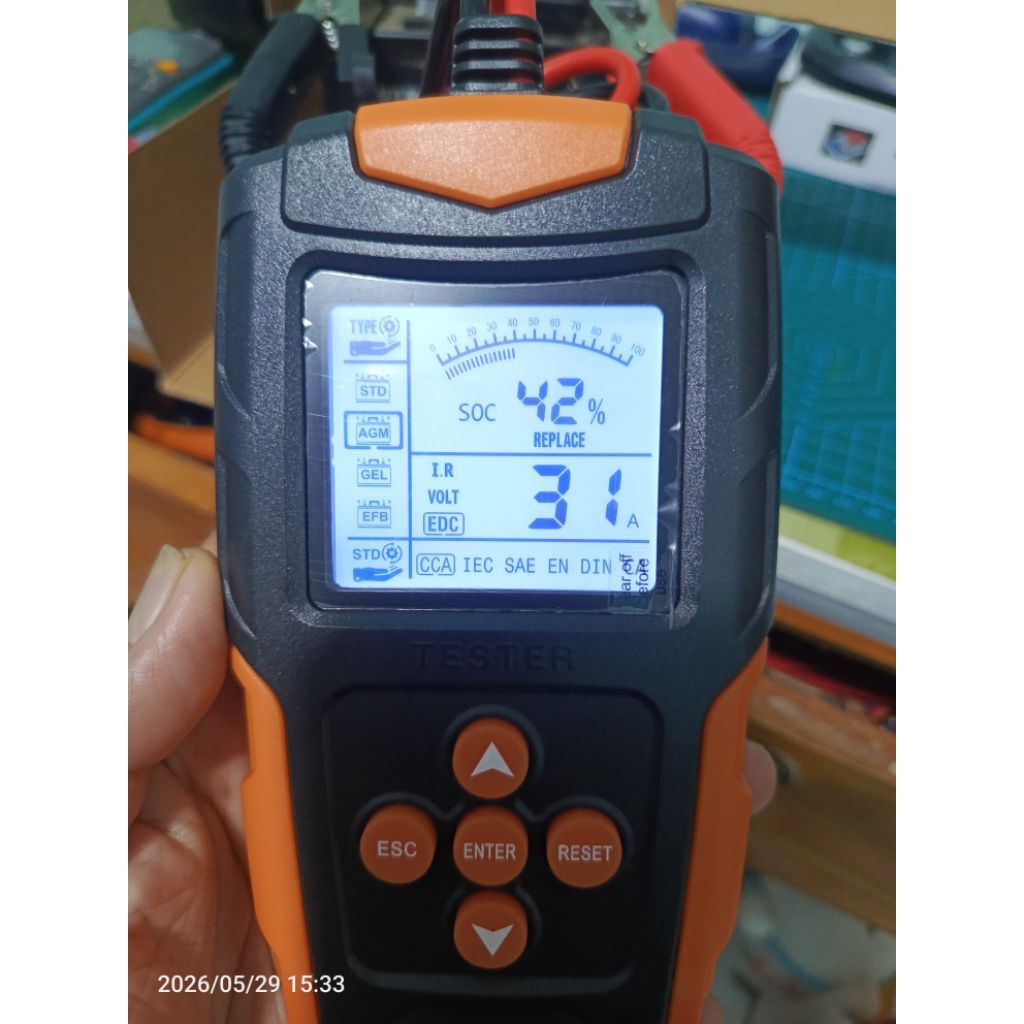Foxsur FBT-200 Tester Aki Mobil Lead Acid 3-200Ah 12/24V LCD
