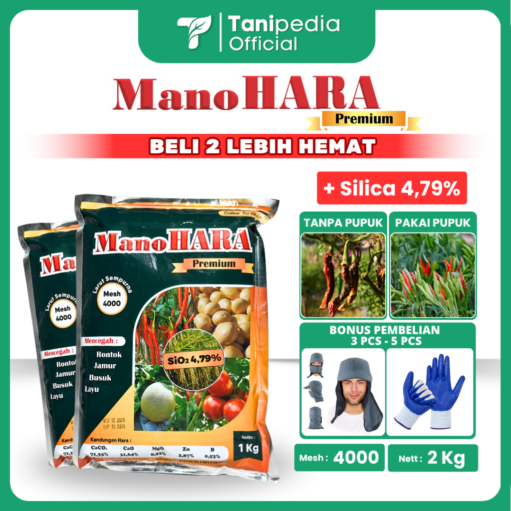 ManoHARA Premium MESH 4000 1KG - Pupuk Calbor Fertilizer - Anti Rontok & Jamur
