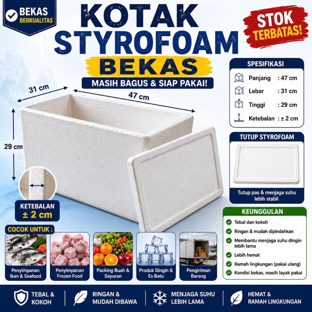 STYROFOAM STEROFOAM STEROFOEM BEKAS KONDISI OKE
