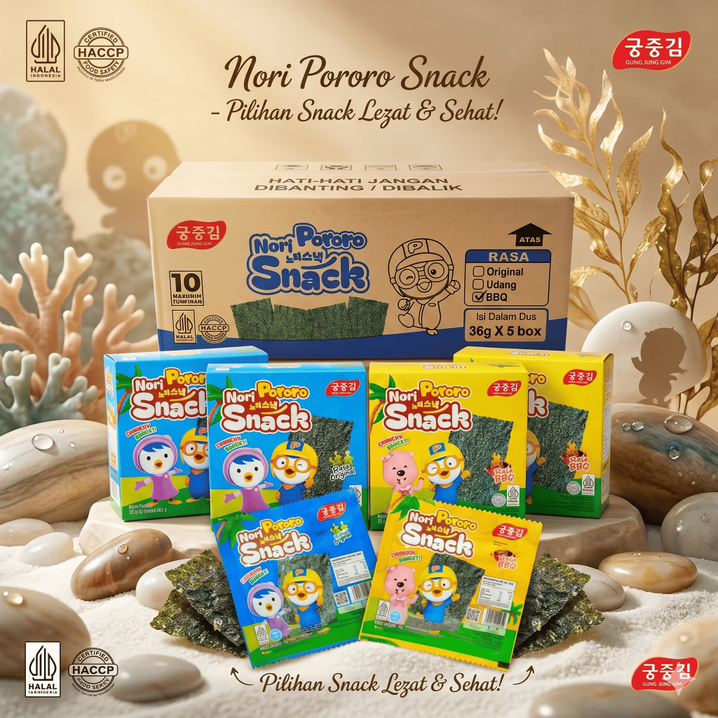 ( 1 DUS ) PORORO NORI SNACK SACHET / PORORO NORI SNACK