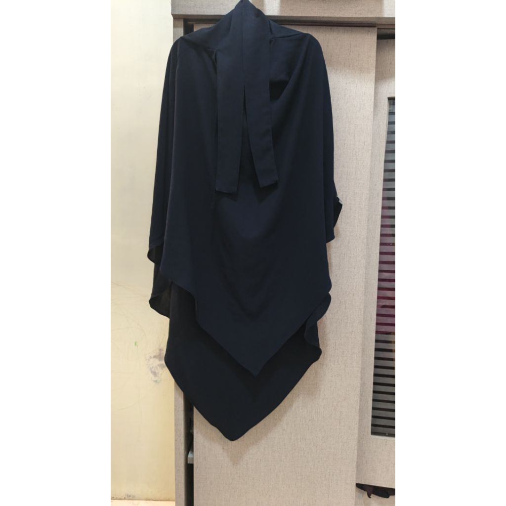 french khimar midnight blue, by ummaira.abaya