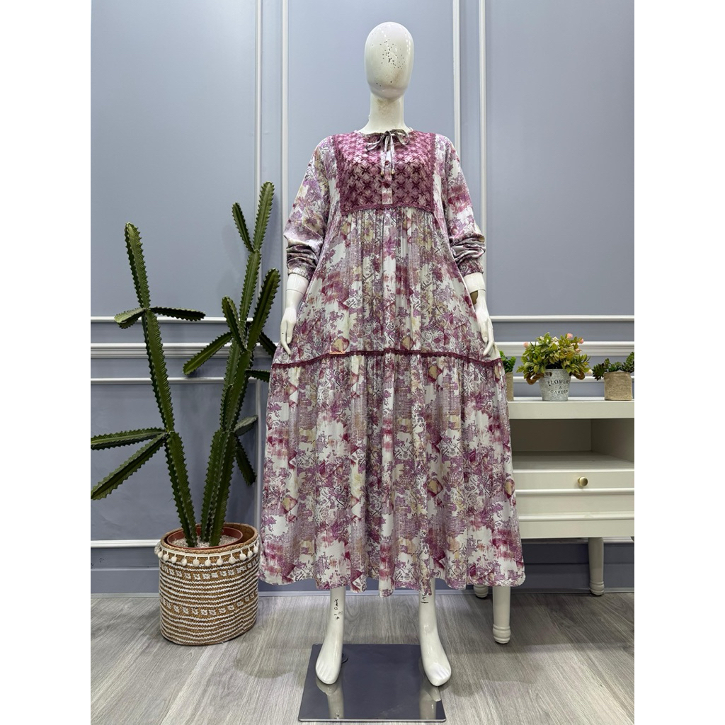 Midi dress salvina.ys ori motif bunga