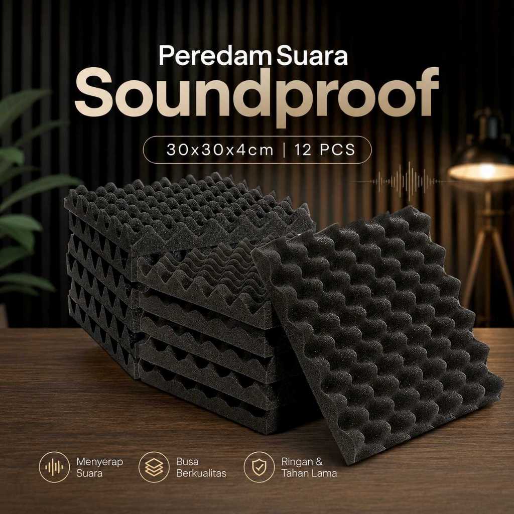 [BEST QUALITY] 12 PCS Busa Telur Peredam Suara Soundproof Foam 30x30x4cm Busa Peredam Suara Kamar, P