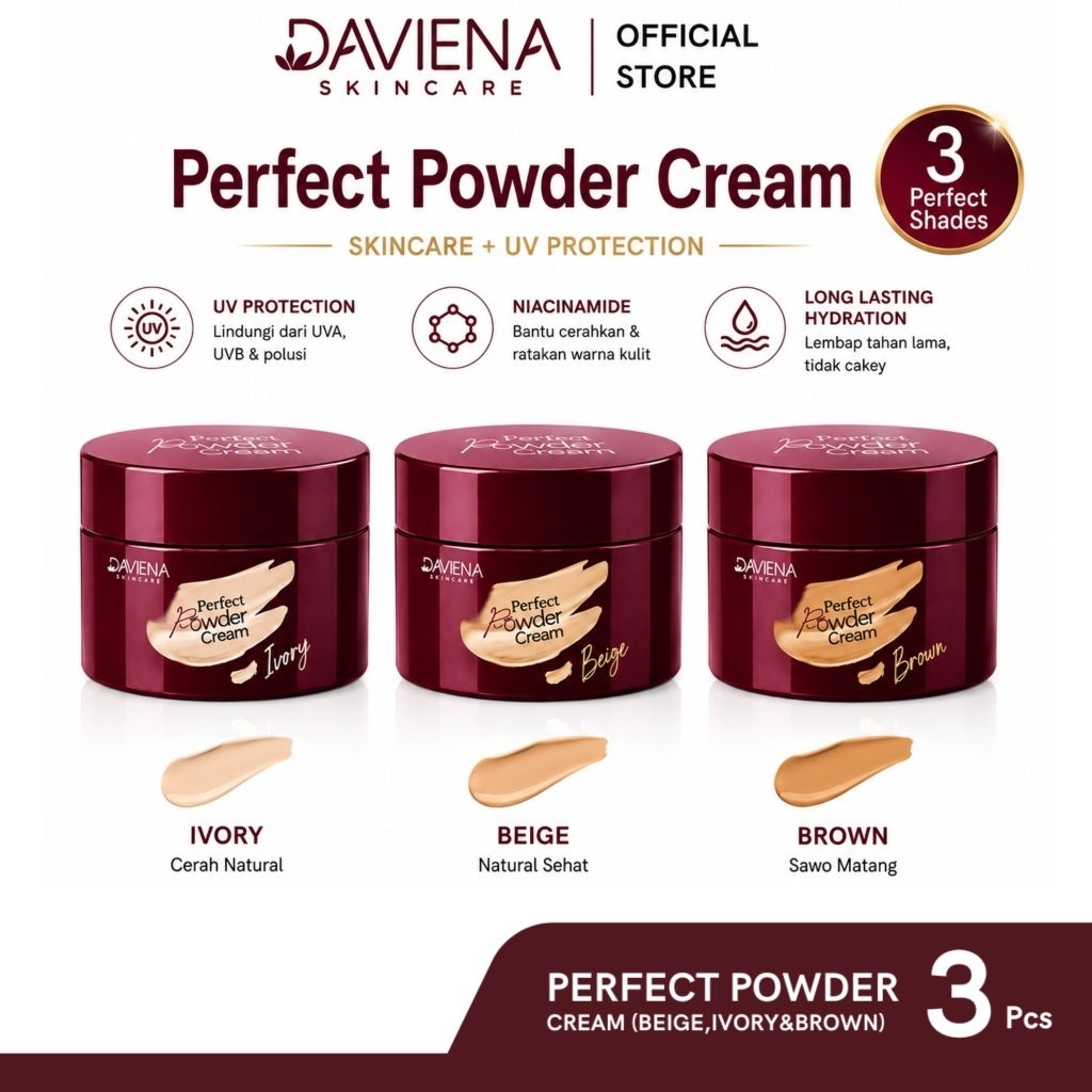 DAVIENA SKINCARE - Bedak Basah Perfect Powder Cream 10mL