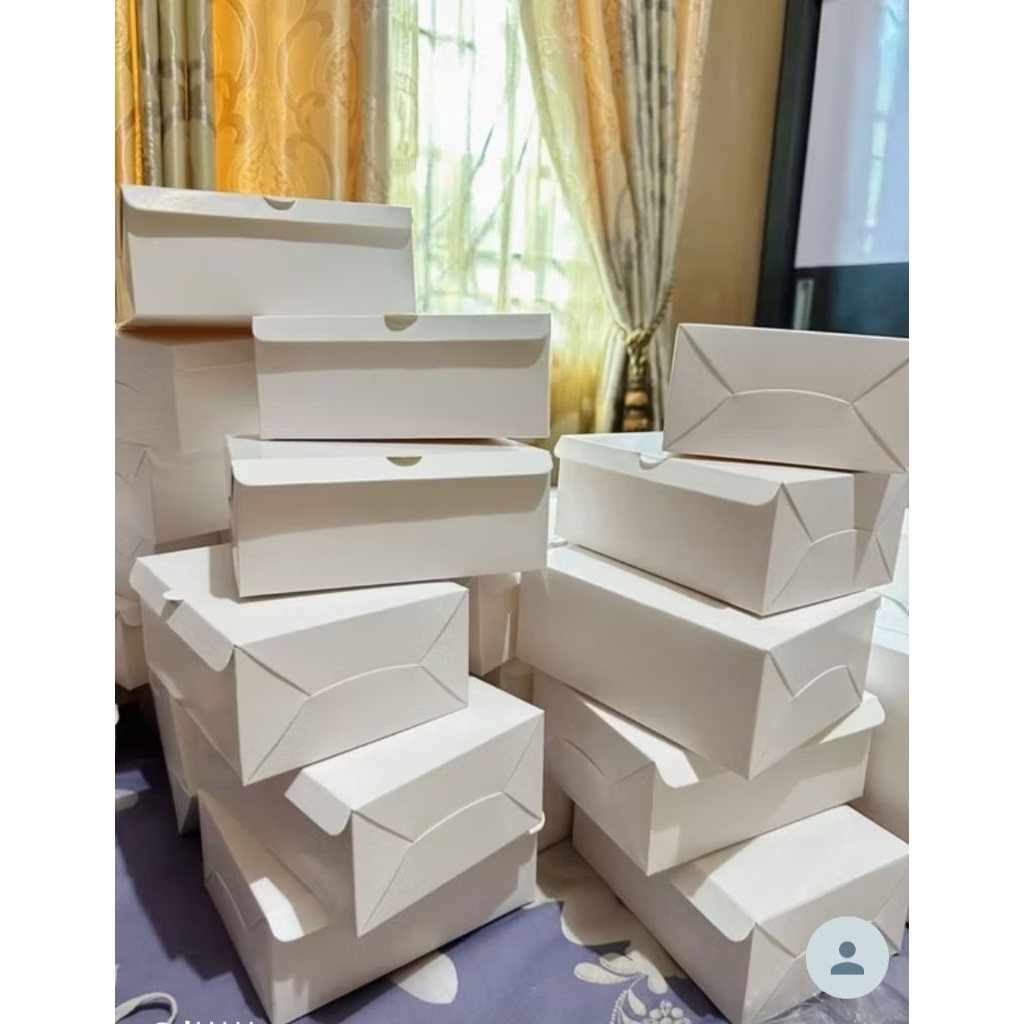Dus Snack Kue putih ivory / Dus Kue putih ivory Uk. 12x12, 12x14 & 12x16 (50 dan 100 lembar)
