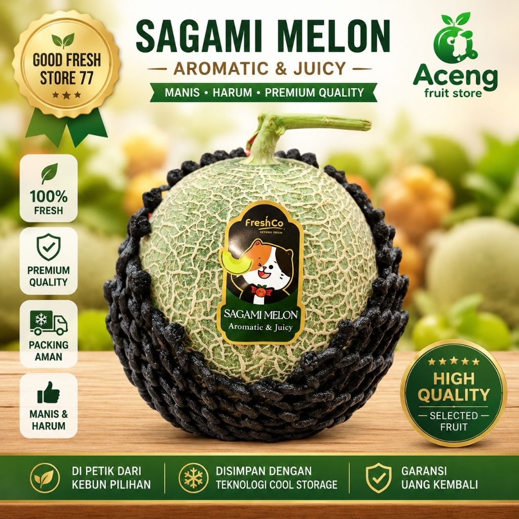 freshco melon Sagami aromatic & juicy melon fresh utuh -+1,3 kg