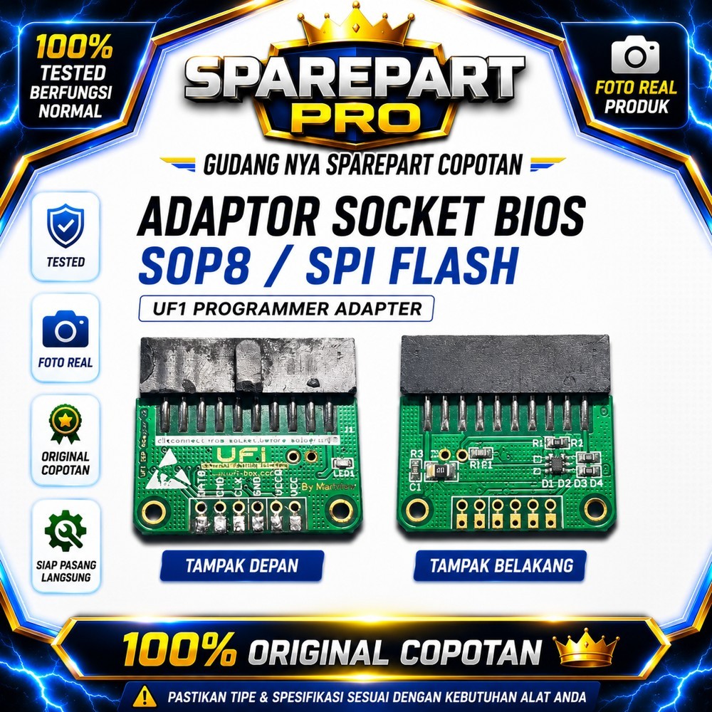 Adaptor Socket isp ufi box Programmer Adapter Original Copotan Tested Normal Foto Real Produk