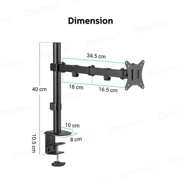 Bracket tv monitor Model Jepit meja Fase fb71 by kenzo KZ-70 for 1 Monitor & LED size 12" -30"