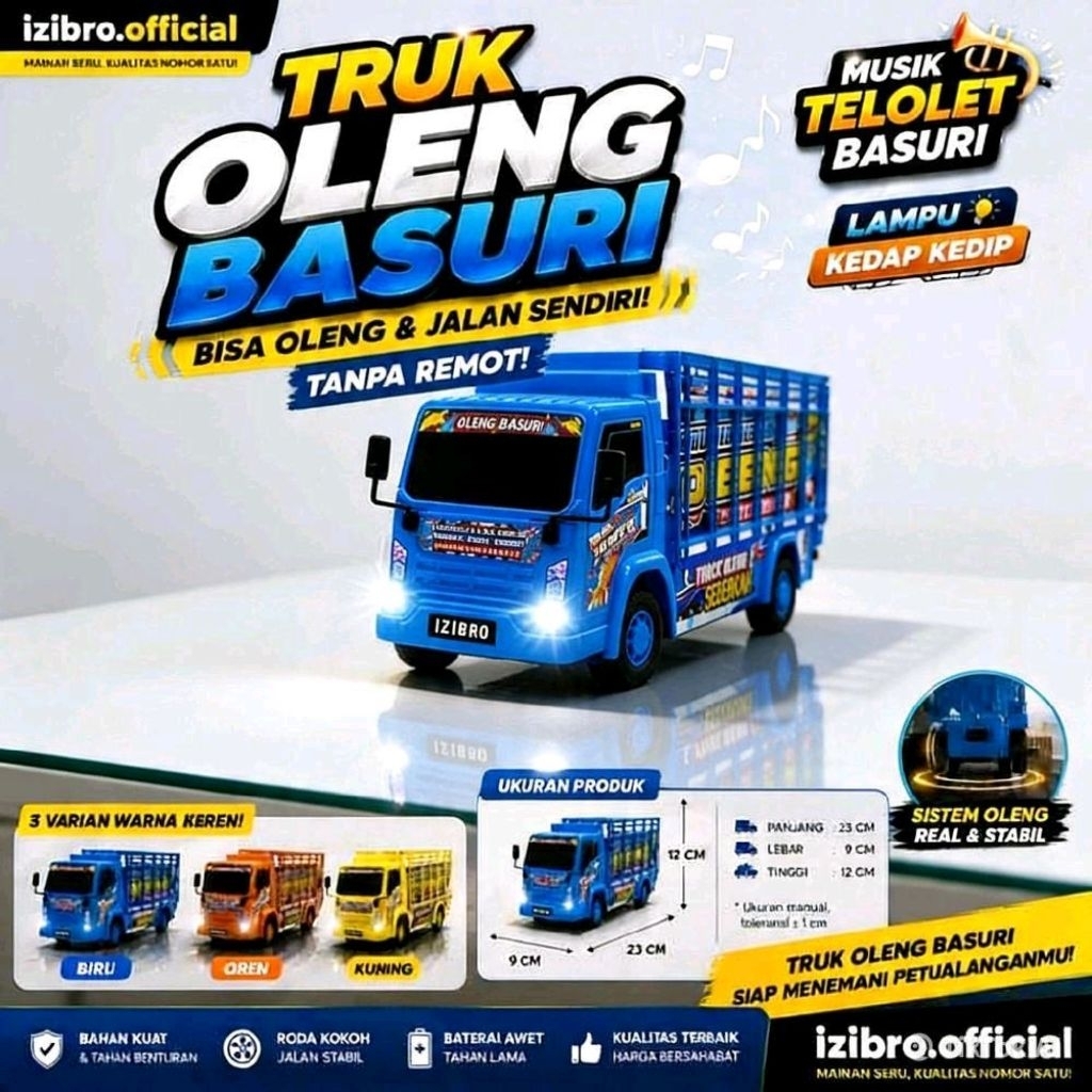 Izibro Truk Mainan Anak Laki-laki Viral 2026 Bus Car Toy Nemah Miniatur Bergerak Sendiri Tanpa Remot