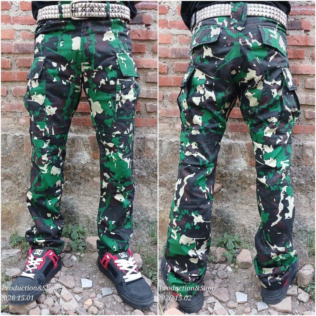 CELANA ALPIN PANJANG PRIA ARMY LORENG KATUN TWILL