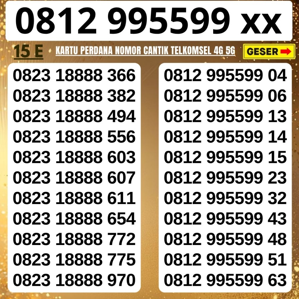 NOMOR CANTIK SIMPATI SUPER 995599 NOMOR 11 digit 12digit TELKOMSEL 4G 5G NOCAN SIMPATI NOMER TELKOMS