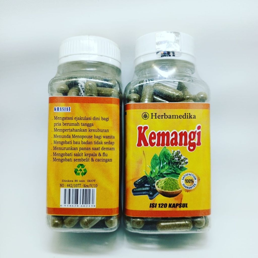 kapsul daun kemangi herbamedika isi 120 kapsul