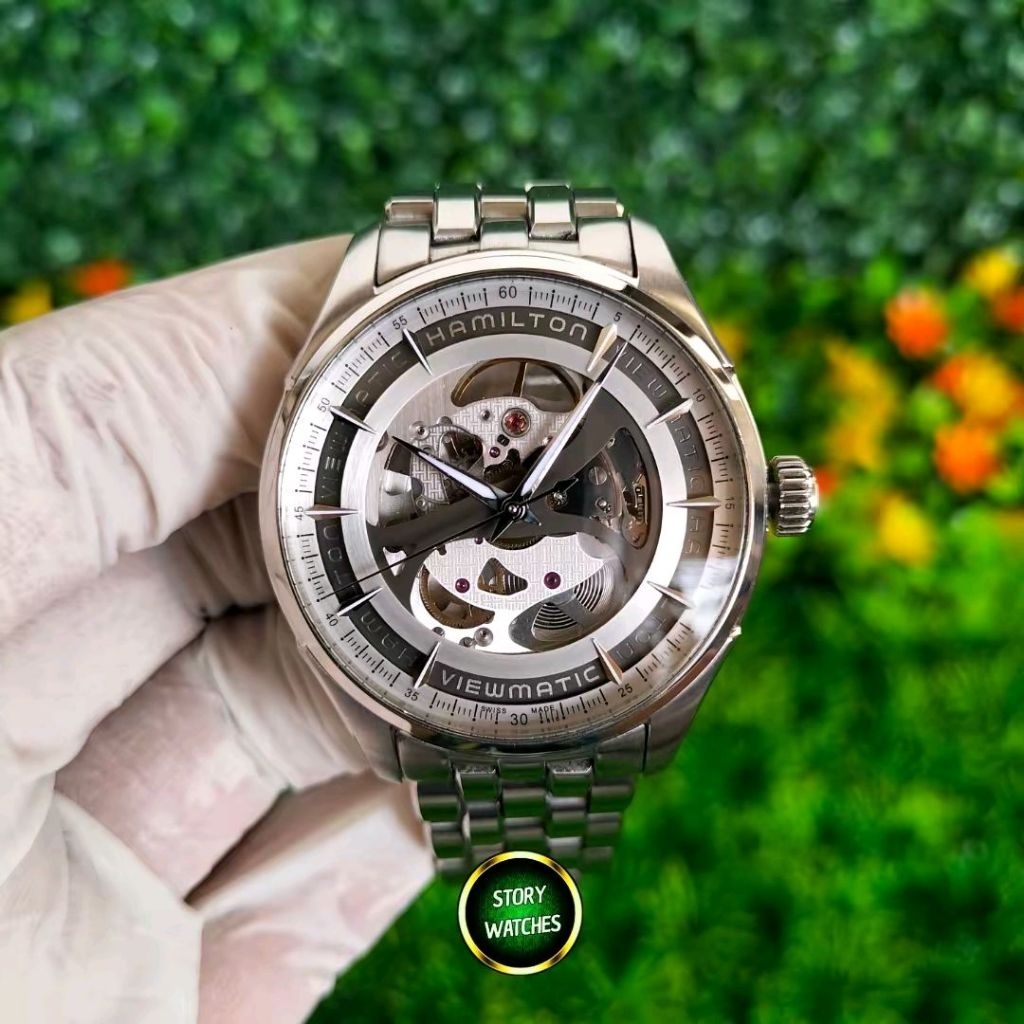 HAMILTON Jazzmaster H42555151 Skeleton White Viewmatic Mechanical Dress Watch Swiss Made Automatic