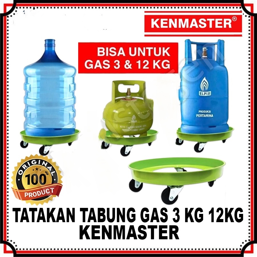 KENMASTER  Tatakan Gas ,  Roda Gas  BESI Plastik  , Dudukan Gas , Roda Gas  , LPG