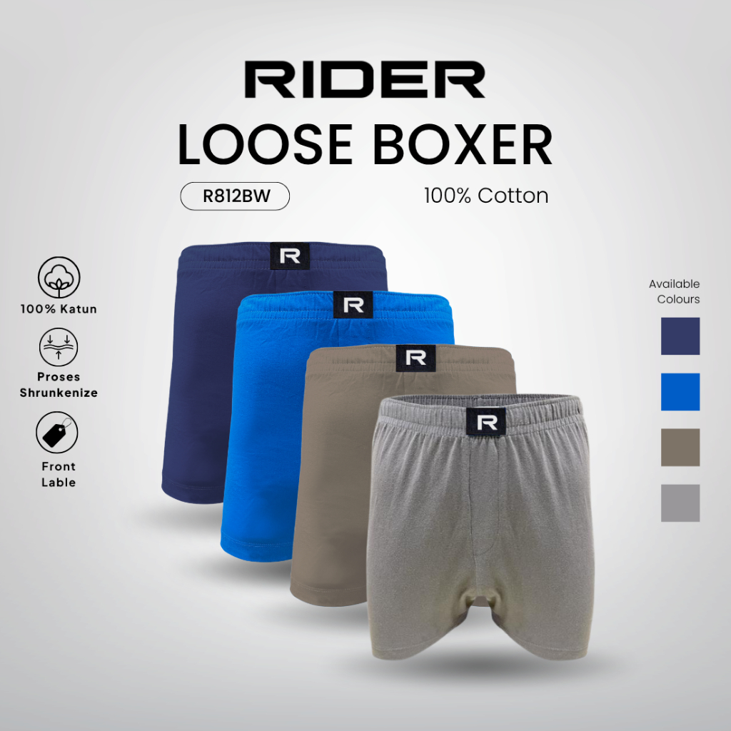 Rider Premium Big Size - Loose Boxer Pria R812BSW isi 1 Pcs