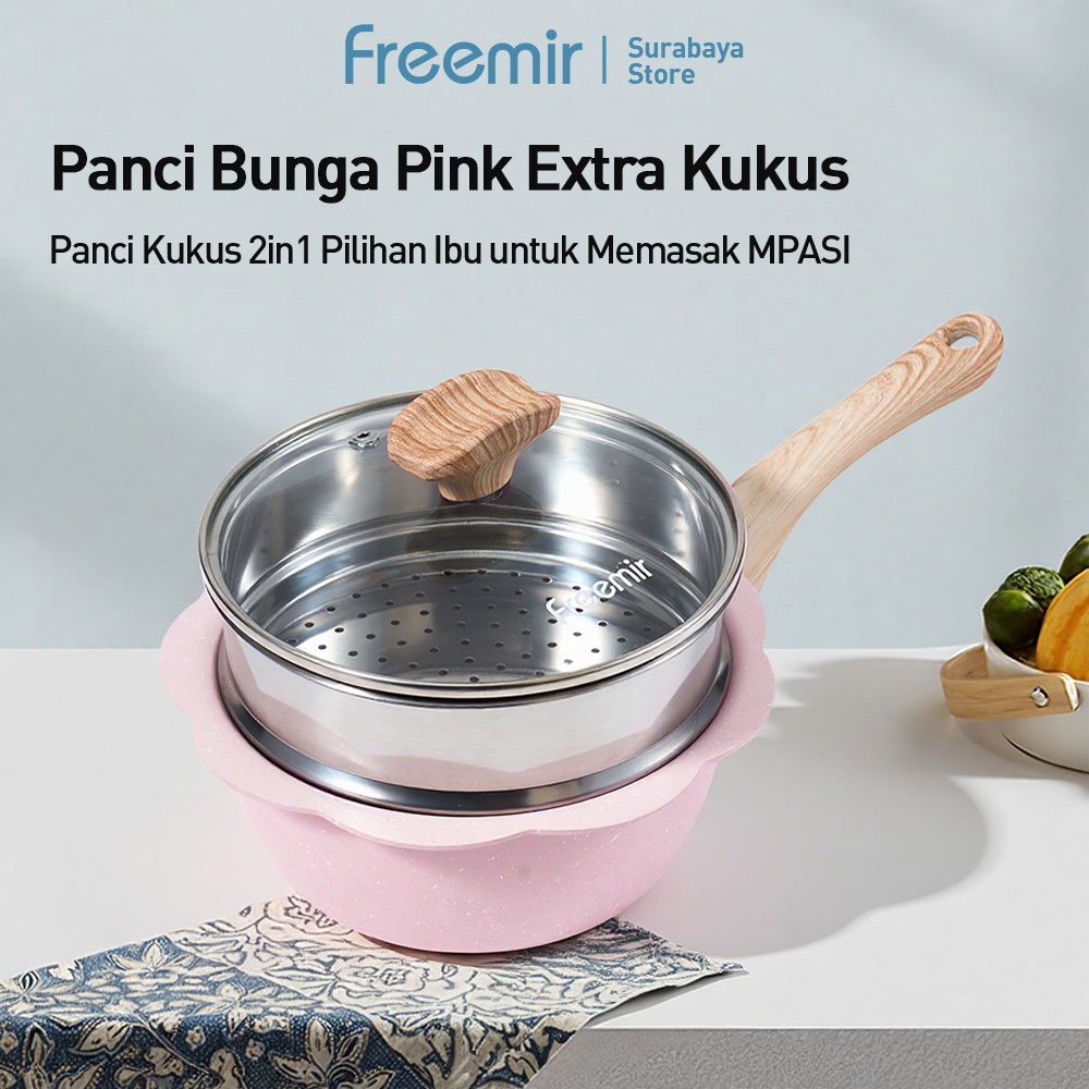 [Free Centong] freemir Panci MPASI Bayi Bunga Granit Premium Teflon Granit Anti Lengket Rekomendasi