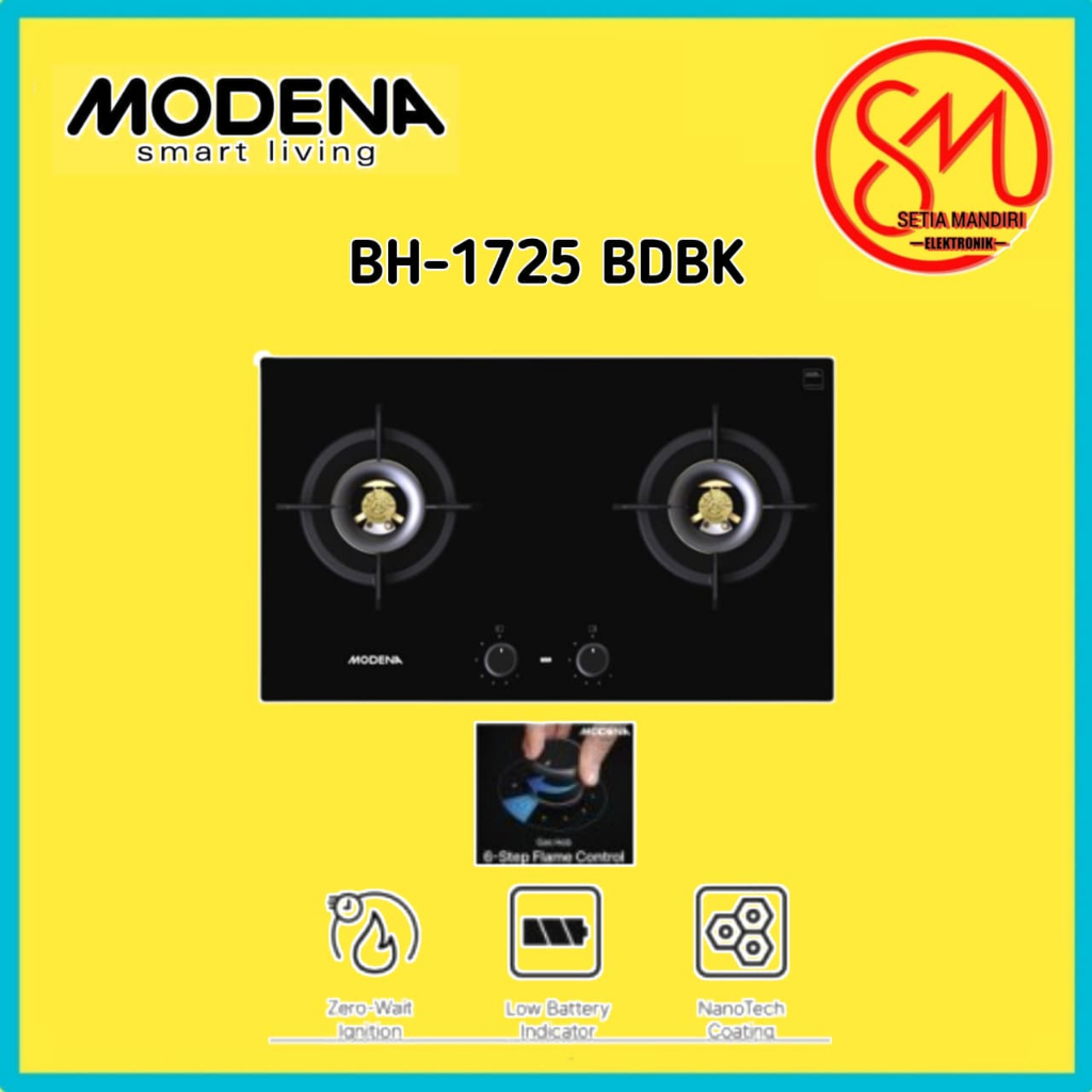 Modena BH 1725 BDBK Kompor Tanam 2 Tungku Mix Brass