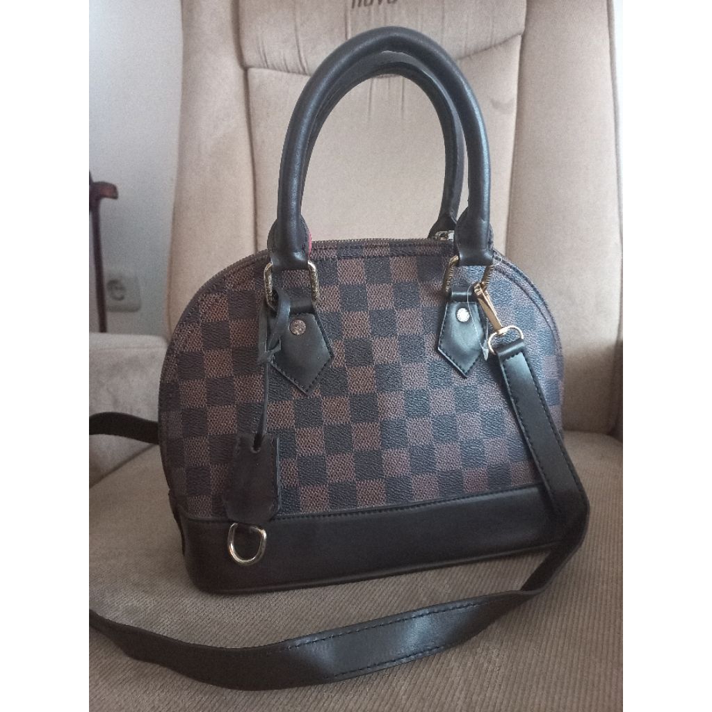 ALMA DAMIER EBENE CROSSBODY BROWN