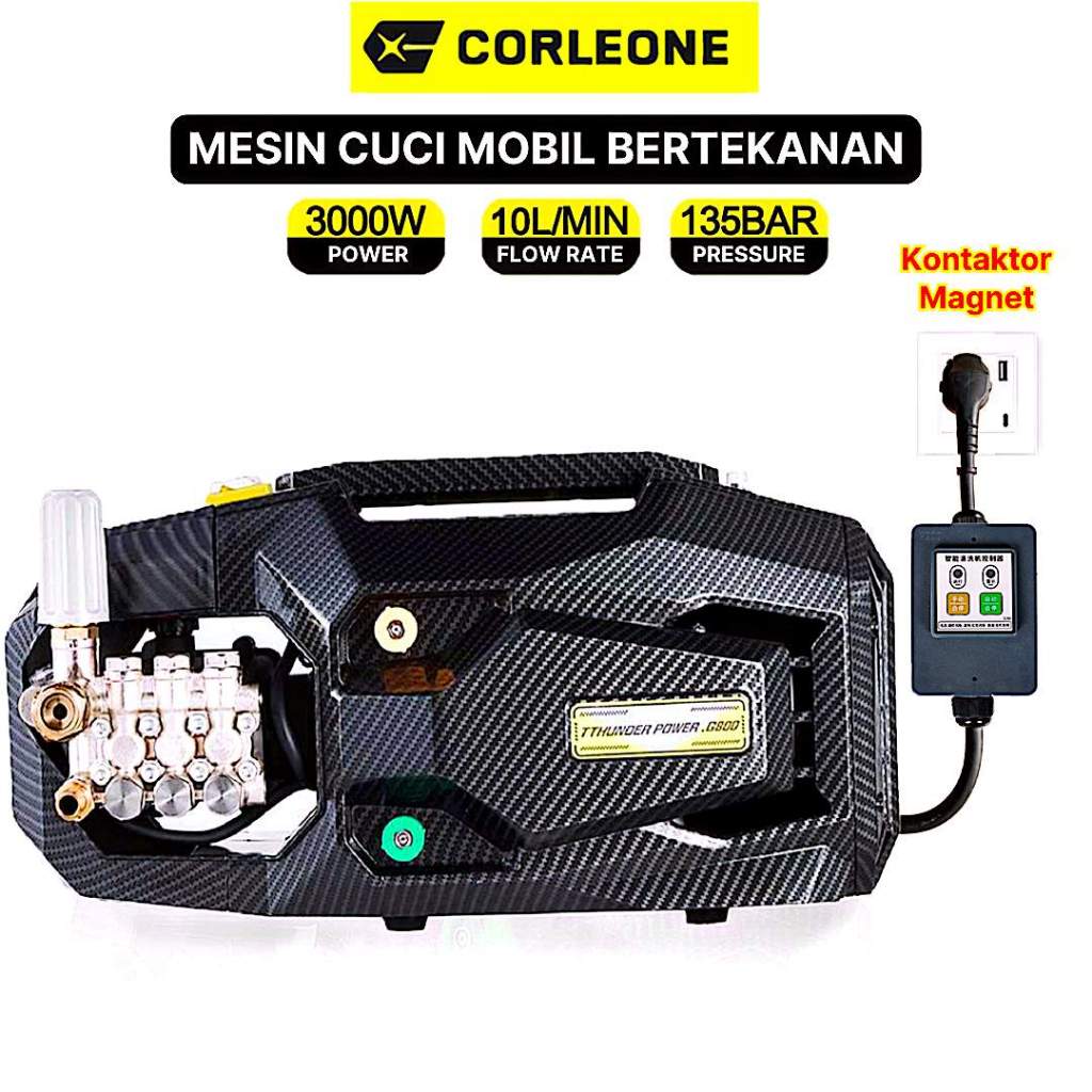 [Motor induksi untuk daya tahan mesin - 3000W - 135 BAR - Piston keramik - 220V] Mesin cuci tekanan 