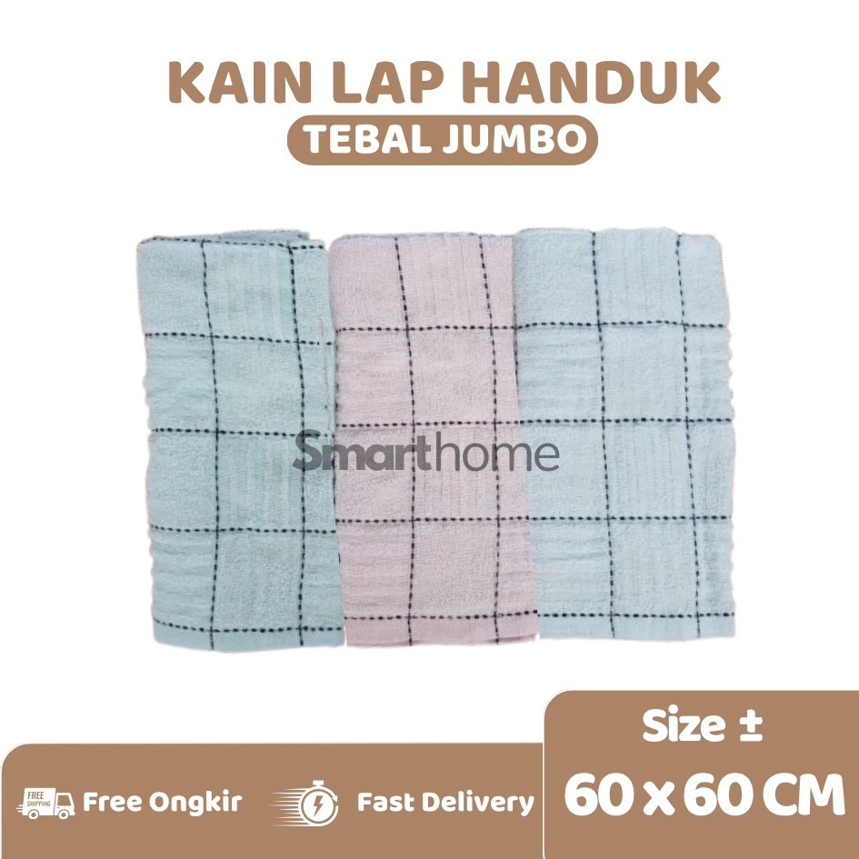 Serbet Dapur 1 Lusin Tebal Jumbo Lap Dapur Handuk Lap Piring 60 x 60 cm