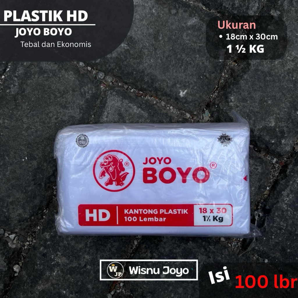 Plastik HD Joyo Boyo Ukuran 18x30 1.5 Kg Tahan Panas Dingin / Plastik Buram Cap Boyo Ukuran 1.5 Kg I
