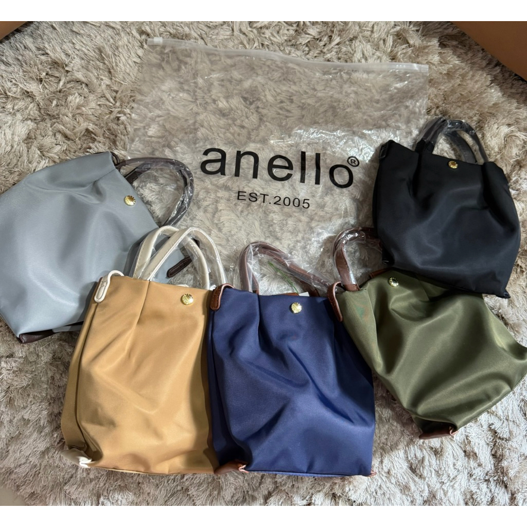 TAS ANELLO LEGATO LARGO JEPANG BURDEN FREE MINI NYLON PHONE BAG JAPAN WARNA CHOCOLATE BROWN CAMEL NA