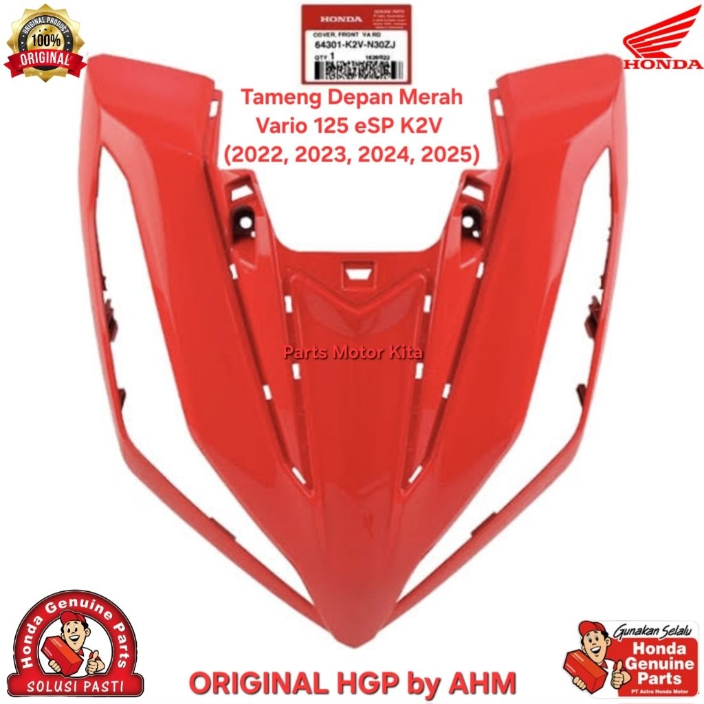 64301K2VN30ZJ Cover Tameng Depan Merah Honda Vario 125 eSP K2V (2022, 2023, 2024, 2025) Original Hon