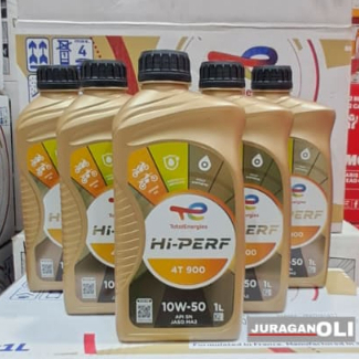 Oli Motor Total Hi-Perf 4T 900 10W-50 12x1L oli mesin motor 4-tak premium berkategori Fully Syntheti