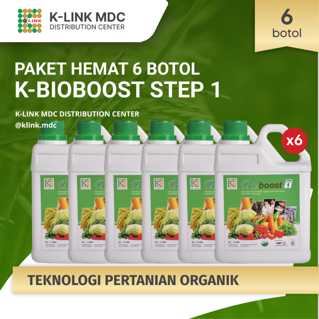 [PAKET HEMAT] BioBoost Step 1 (6 pcs) Perbaiki pH Tanah Pupuk Cair Organik Hayati Bio Bos BioBos Boo