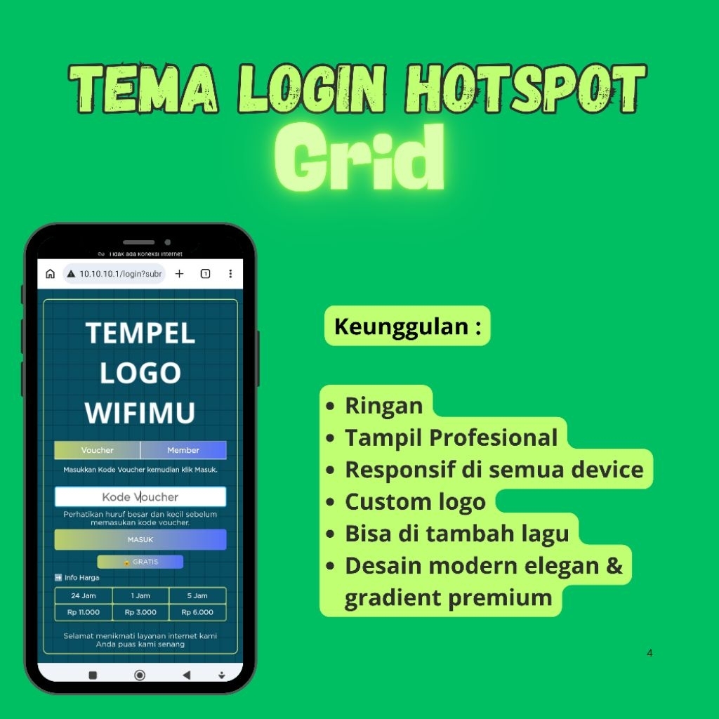 Login Page Hotspot Grid Premium - jasa setting mikrotik