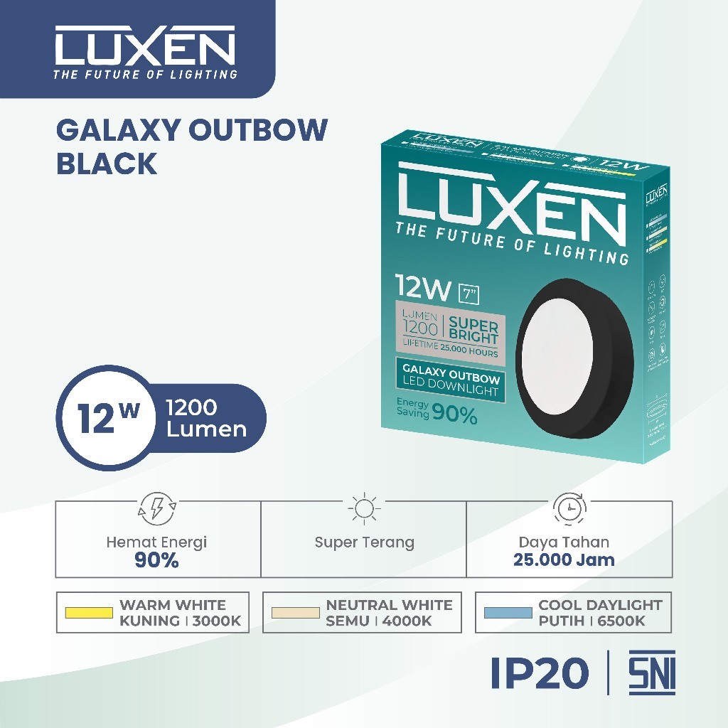 LUXEN GALAXY DOWNLIGHT OUTBOW BULAT HITAM
