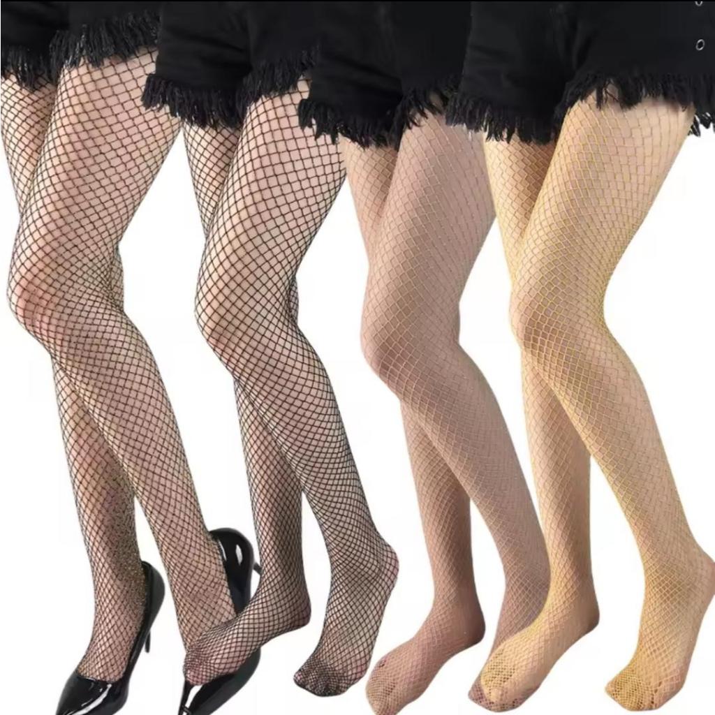 IBEL - Stocking Jaring High Waist Sepinggang Stoking Jaring Wanita Hitam Putih