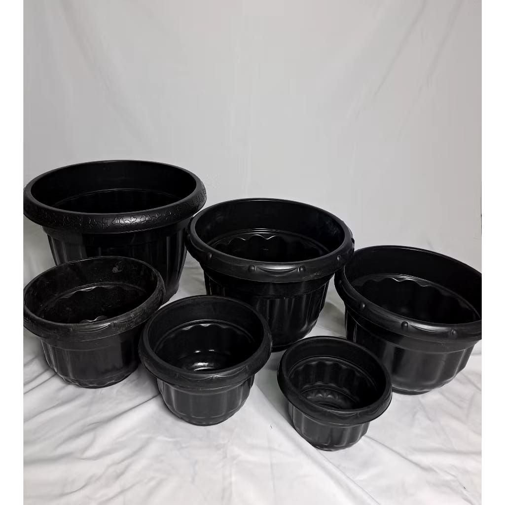 Pot Bunga Hitam Phylia Pot Plastik Pot Bunga Putih Pot Bunga Jumbo