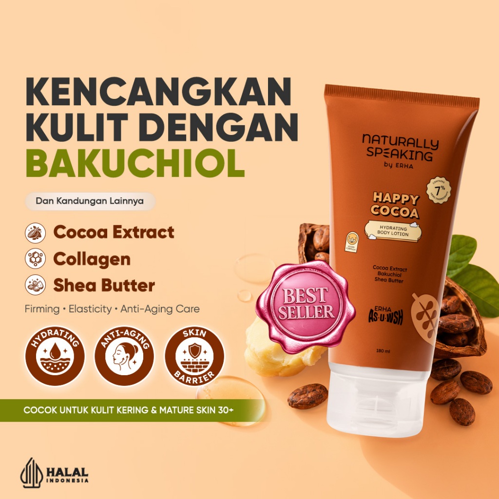 TERLARIS Naturally Speaking by ERHA Body Lotion Brightening with Niacinamide, Collagen, Bakuchiol, C