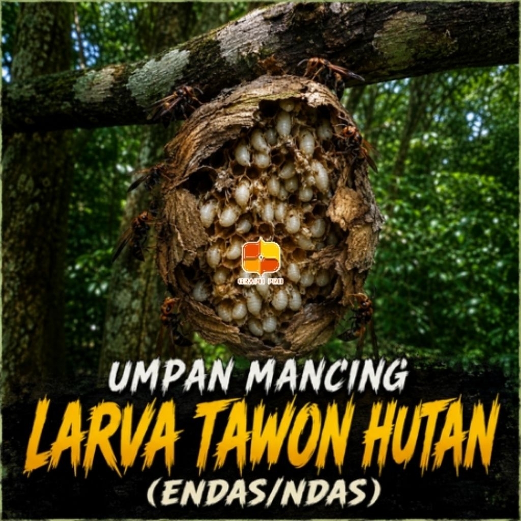 Larva Tawon umpan pancing
