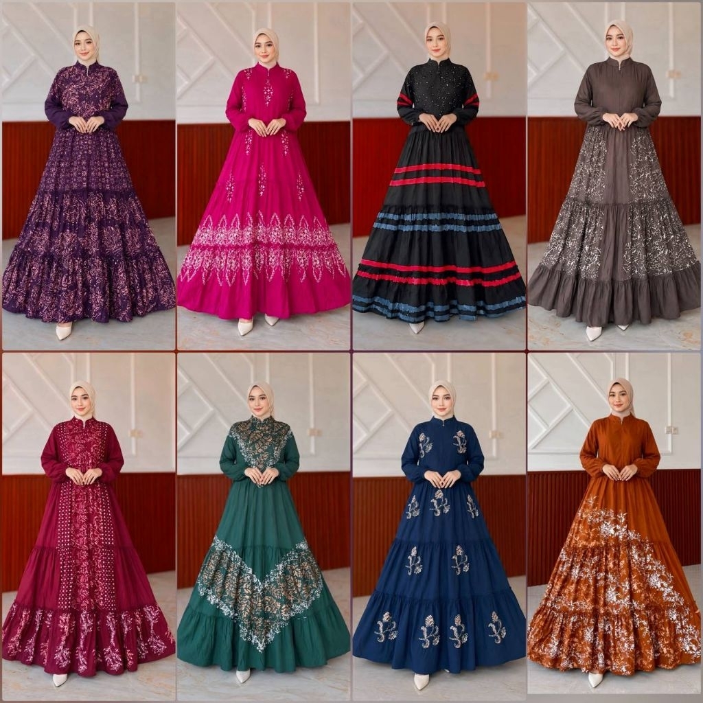 New Motif Gamis Rempel Susun Canda 3 Cap Malaman