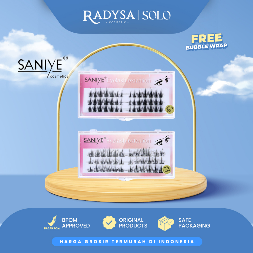 RADYSA - SANIYE False Eyelashes Set Tebal bisa pilih Pinset tweezers J3003