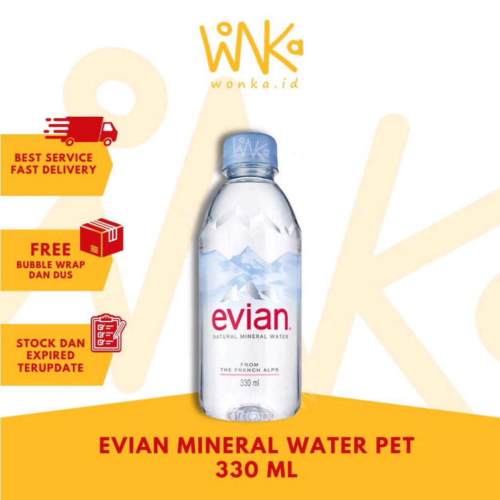 Evian Natural Mineral Water Glass PET 330 ml